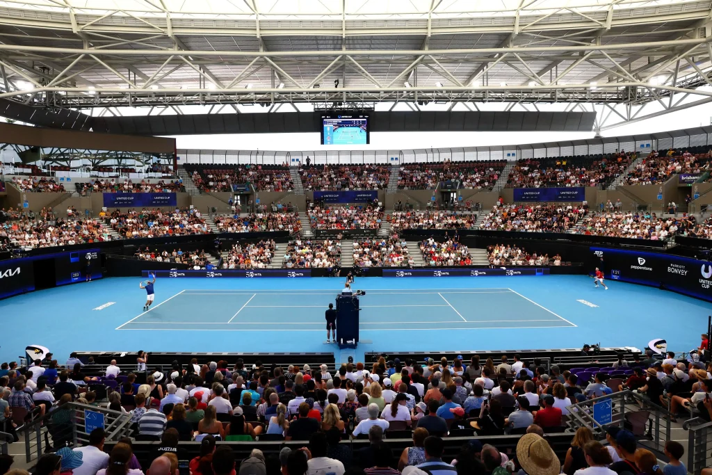 Sân tennis ATP minh họa các trận đấu trong ngày